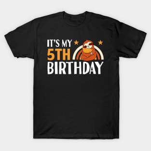 It's My 5th Birthday Sloths Gifts T-Shirt